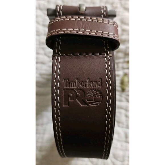 Timberland Pro Brown Genuine Full Grain Leather Work Belt - Men's Size 50 NEW - Picture 1 of 9